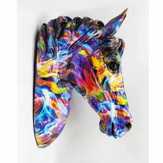Pop Art Horse Head Wall Sculpture 28 cm