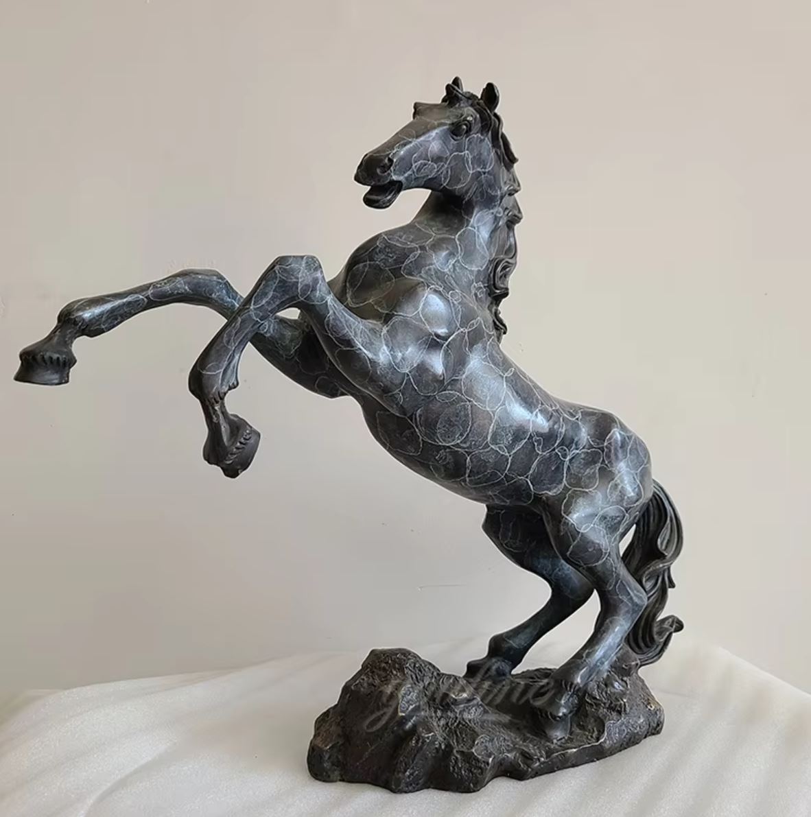 Rearing Horse Statue in Bronze 41 cm