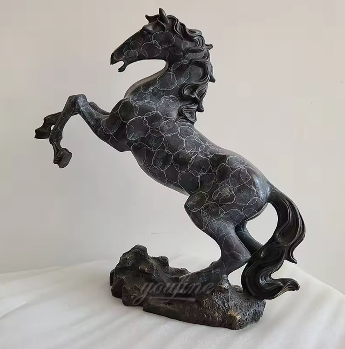 Rearing Horse Statue in Bronze 41 cm