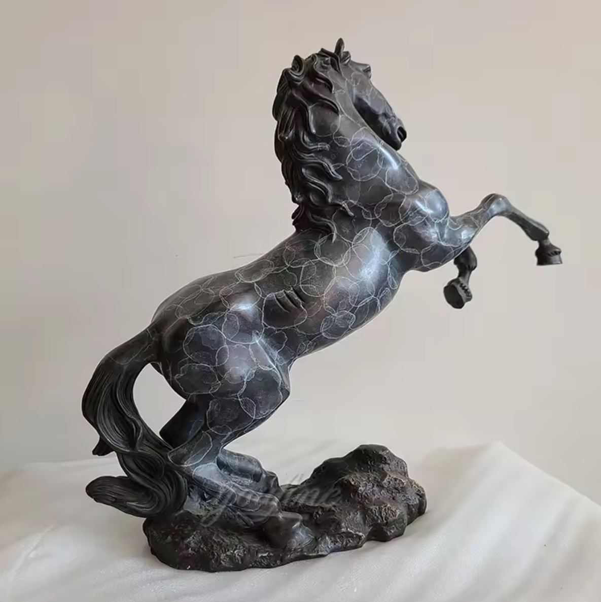 Rearing Horse Statue in Bronze 41 cm