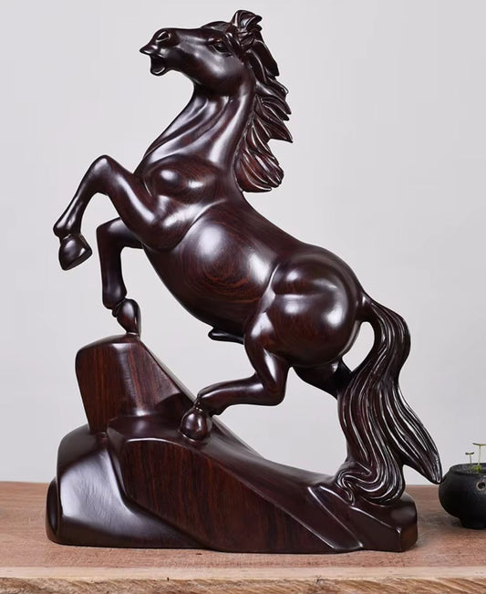 Horse Statue in Solid Wood 20 cm