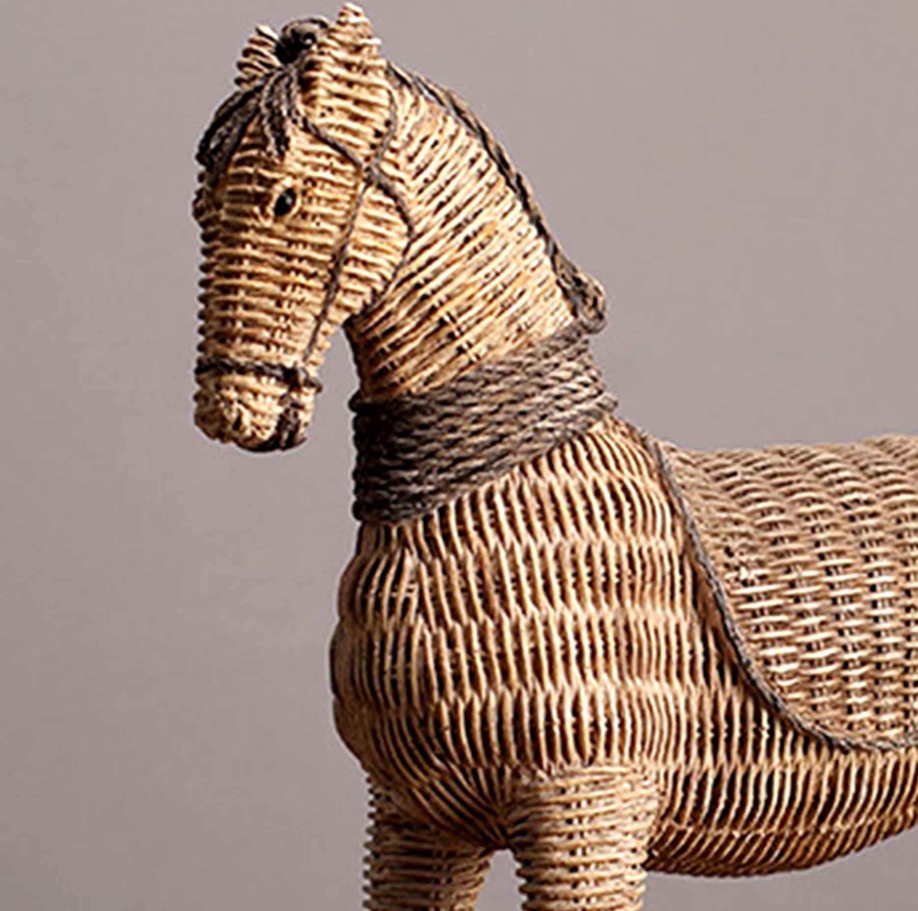 Rattan Horse Statue 26 cm