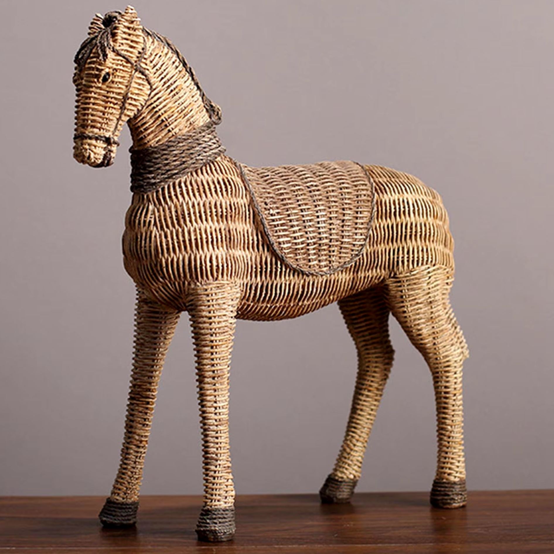 Rattan Horse Statue 26 cm