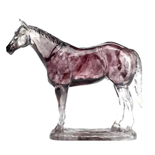 Transparent Resin Horse Statue 23 cm