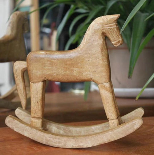 Wooden Rocking Horse Statue 19 cm