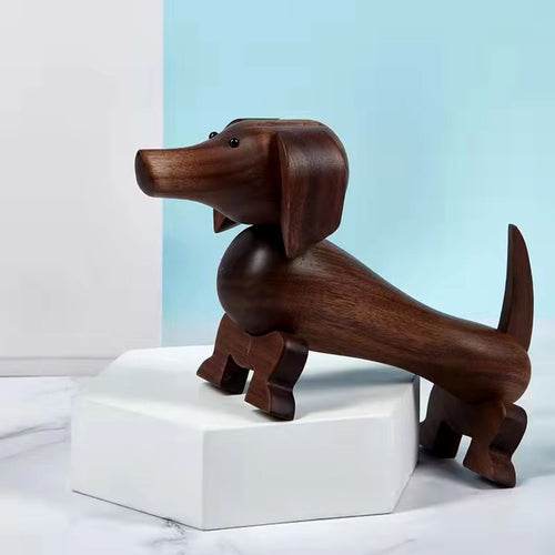 Nordic-Style Wooden Dachshund Statue 10 cm