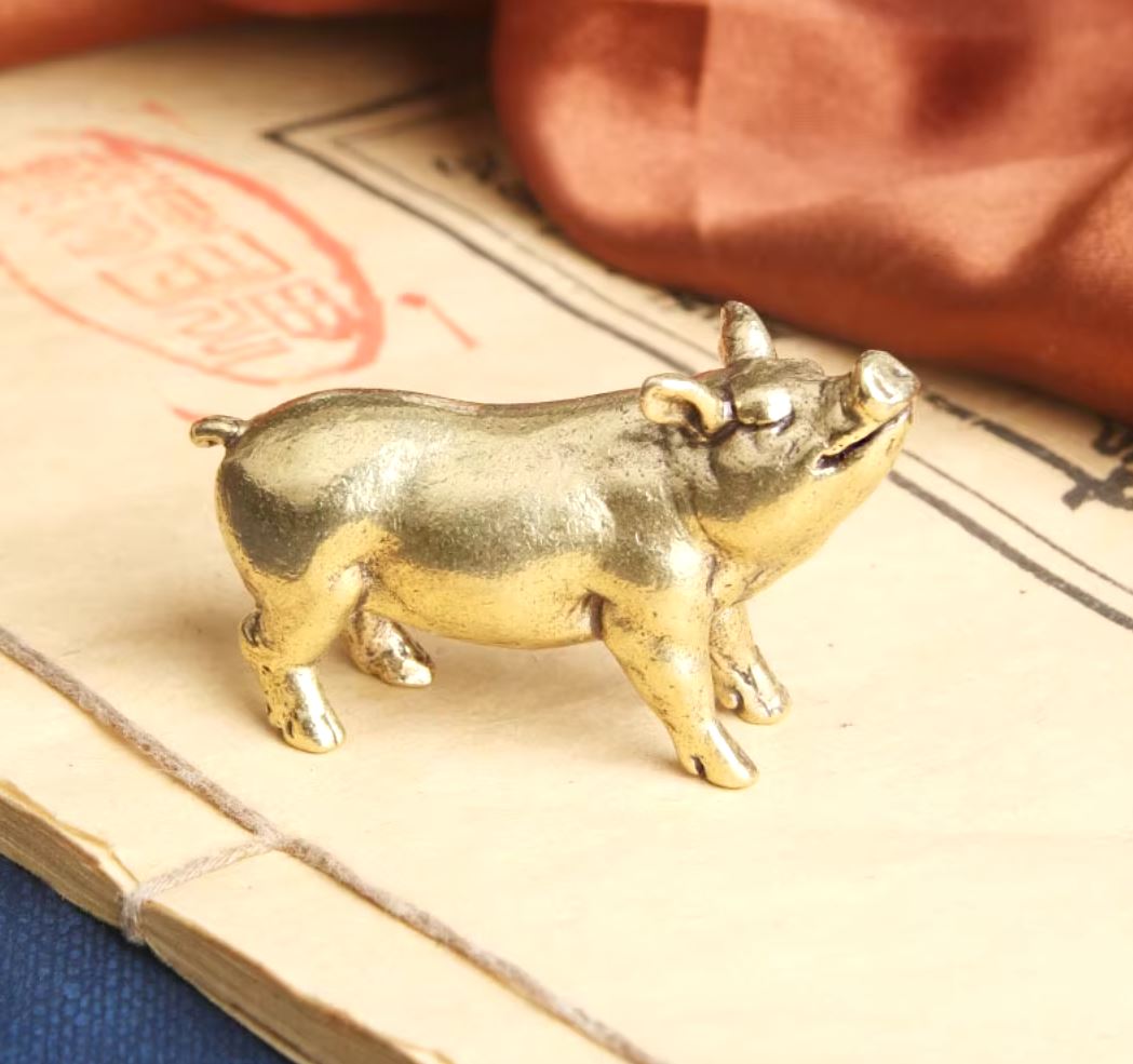 Brass Pig Statuette 3 cm