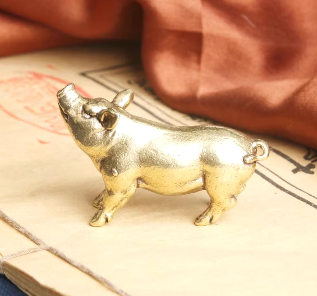 Brass Pig Statuette 3 cm