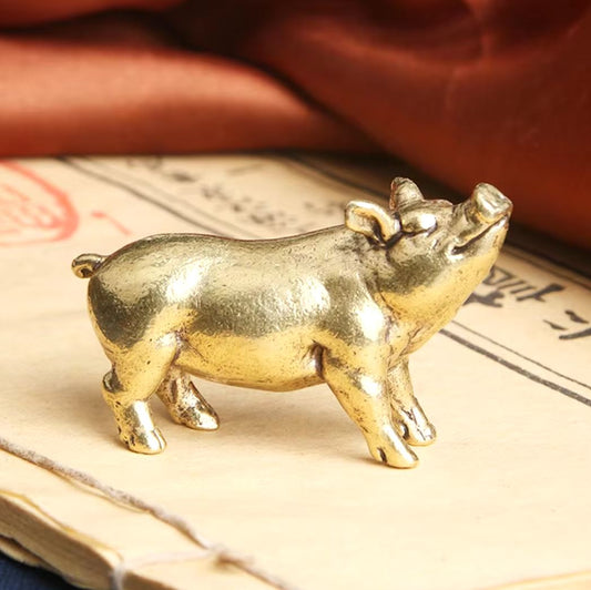 Brass Pig Statuette 3 cm