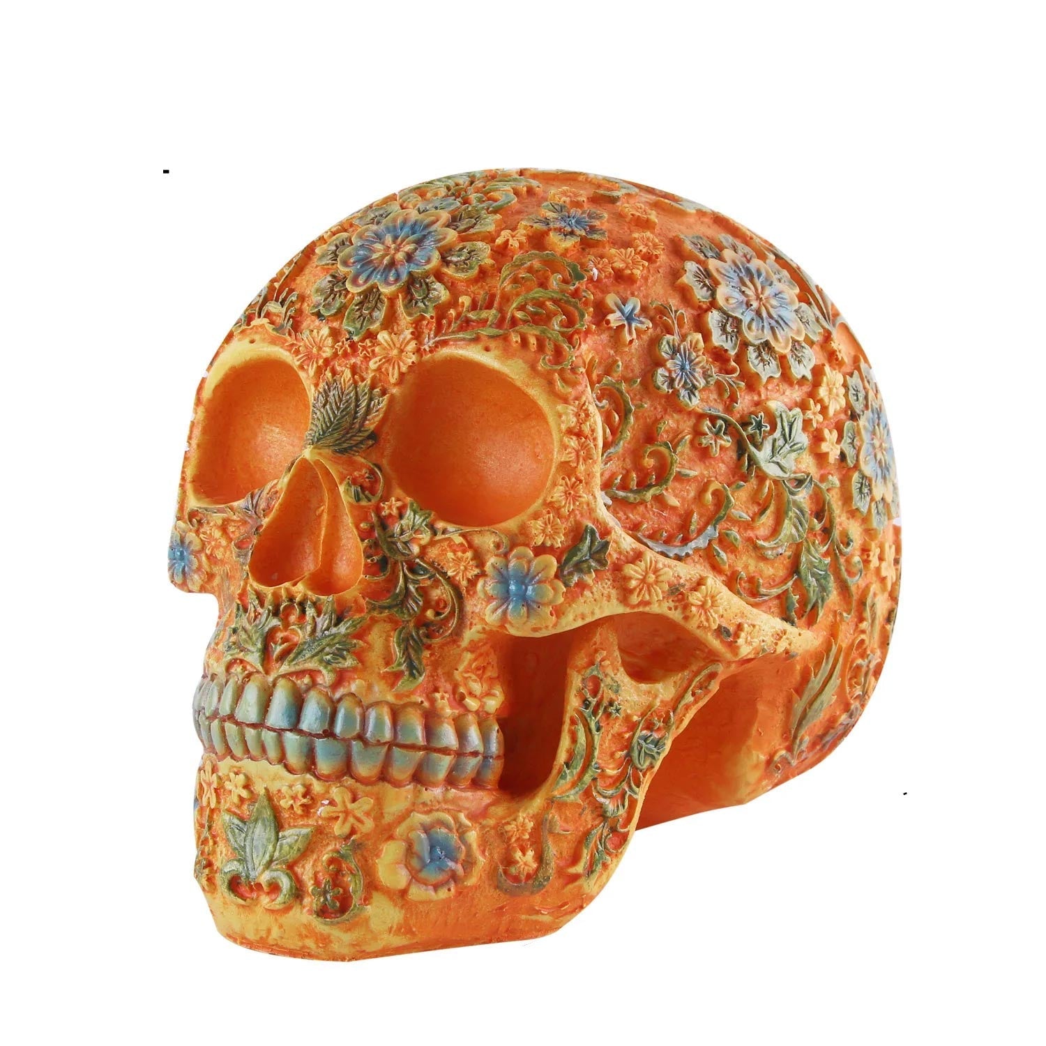 Orange Mexican Skull 15 cm
