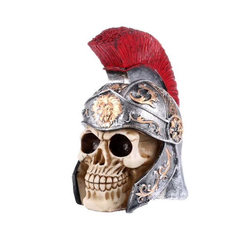 Skull Statue with Spartan Helmet 18 cm