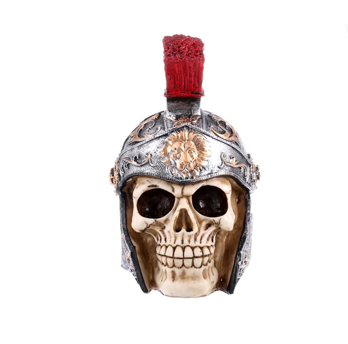 Skull Statue with Spartan Helmet 18 cm