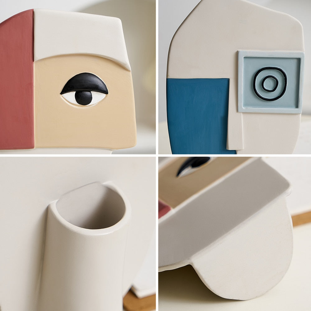 Abstract Art Face Vase