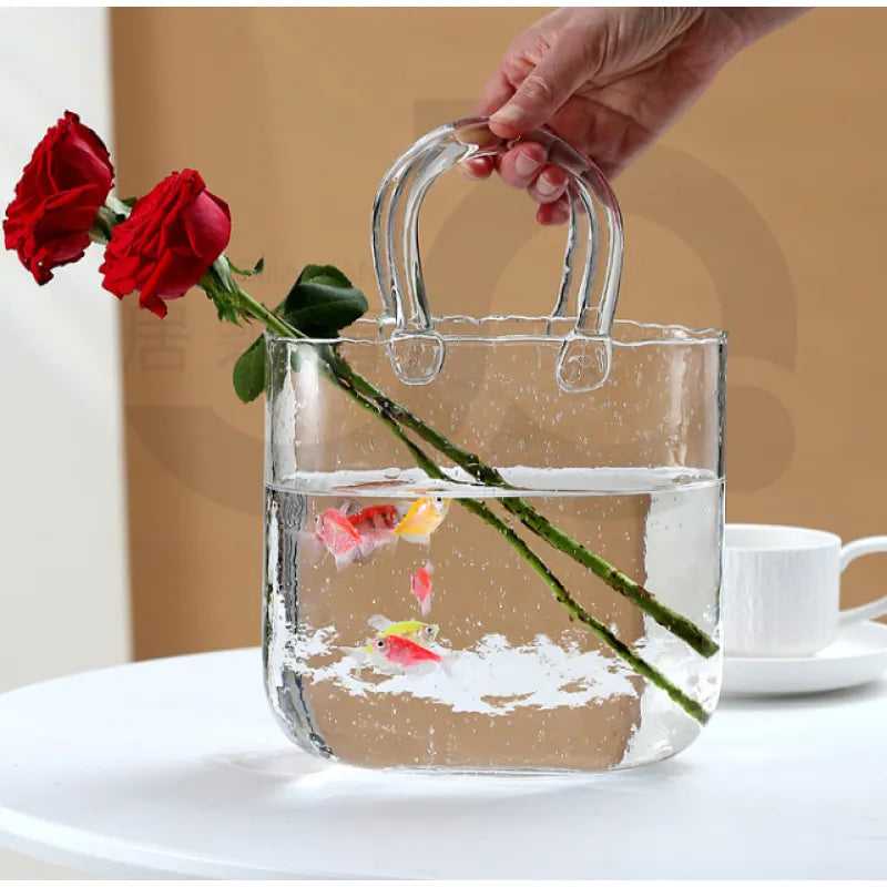 Nordic Glass Bag Vase Sculpture