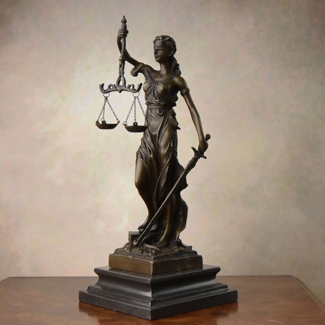 Statue of Justice - Themis - in Bronze 34 cm