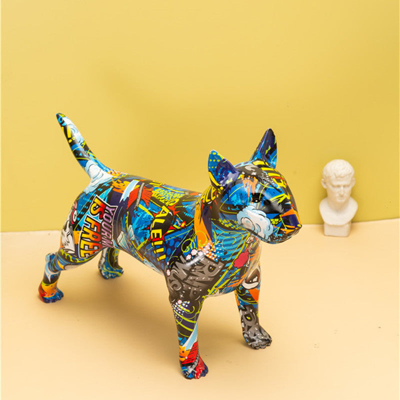 Graffiti Bull Terrier Statuette