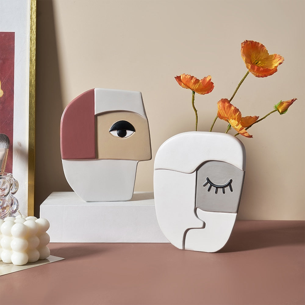 Abstract Art Face Vase