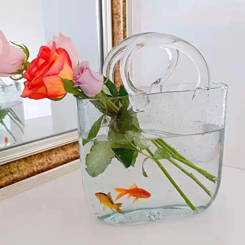 Nordic Glass Bag Vase Sculpture