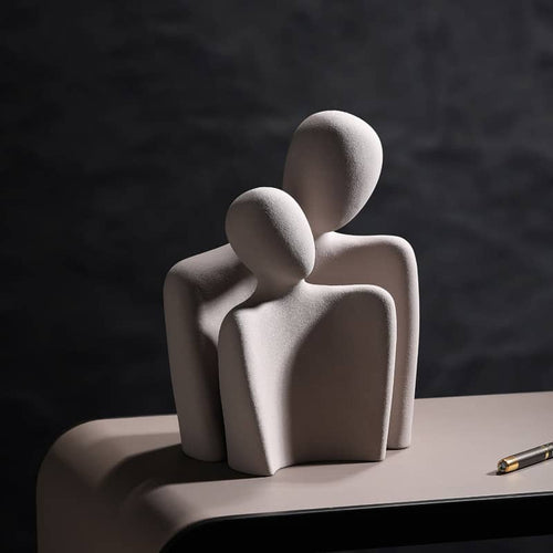 Abstract Couple Statue in Ceramic 25 cm