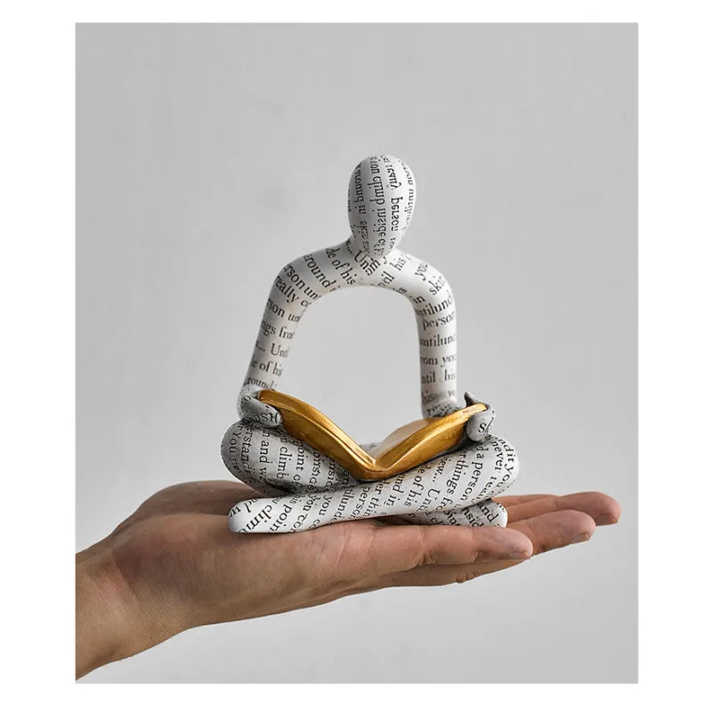 Amused Nordic Reading Sculpture
