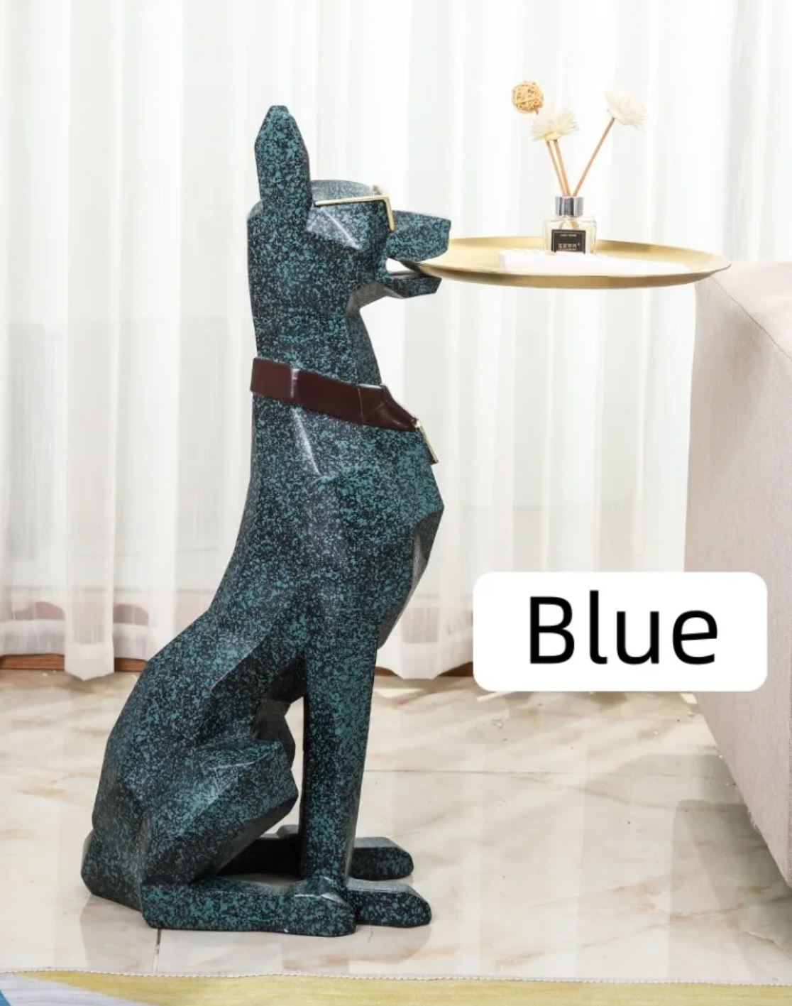 Seated Doberman Side Table Statue 102 cm