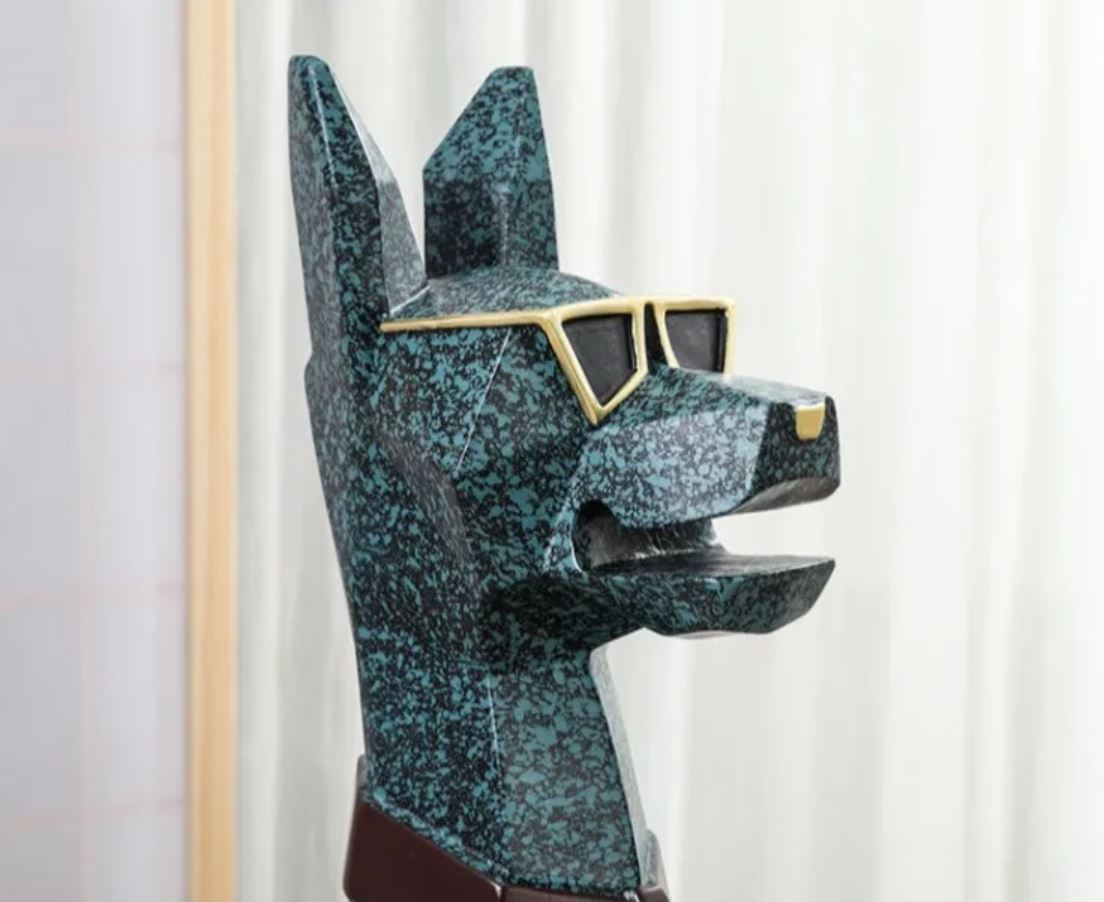 Seated Doberman Side Table Statue 102 cm