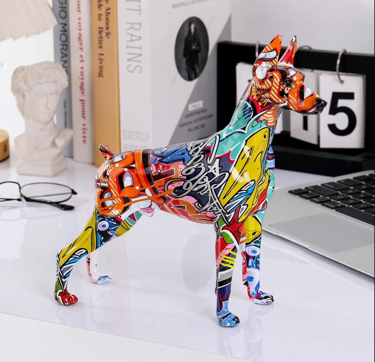 Doberman Statue, Pop Art, 22 cm