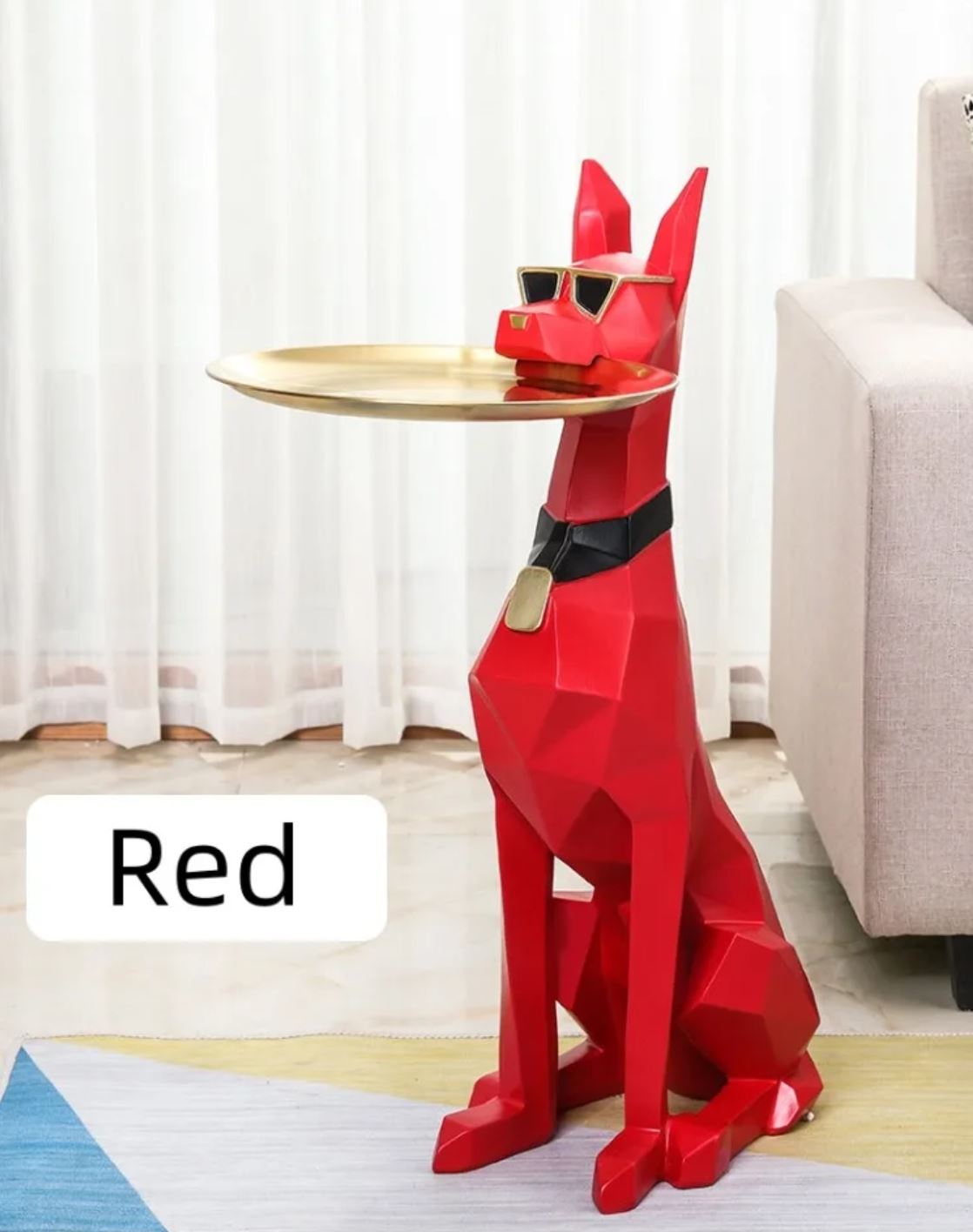 Seated Doberman Side Table Statue 74 cm