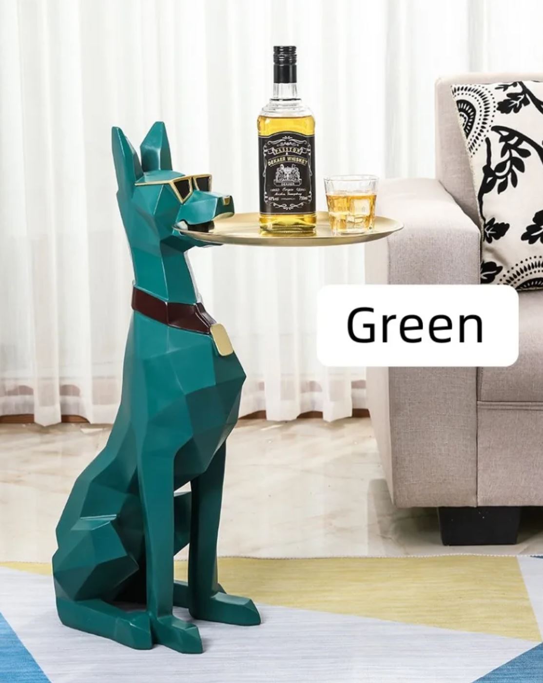 Seated Doberman Side Table Statue 92 cm