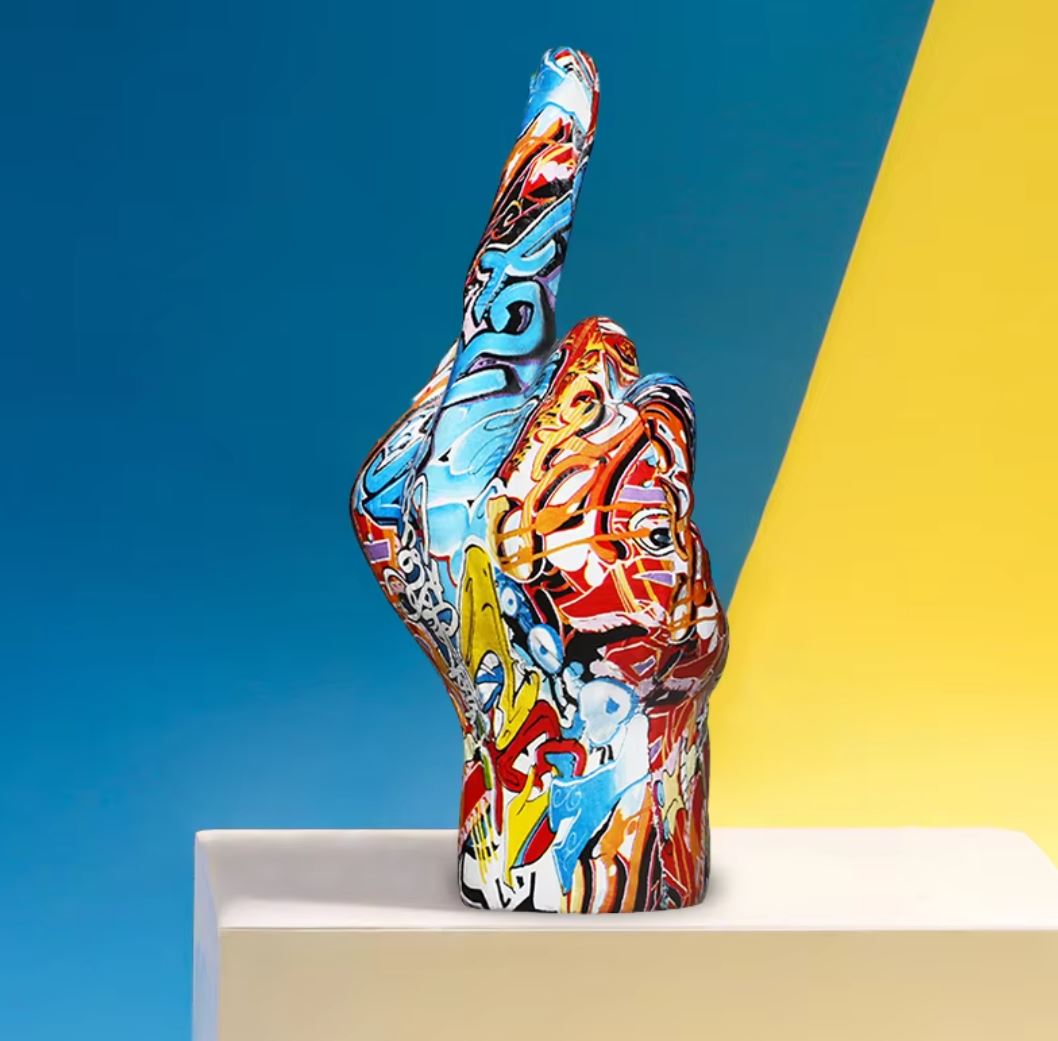 Middle Finger Hand Statue 19 cm