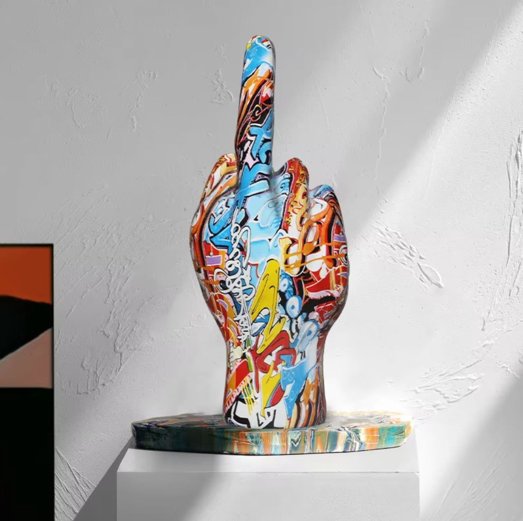 Middle Finger Hand Statue 19 cm