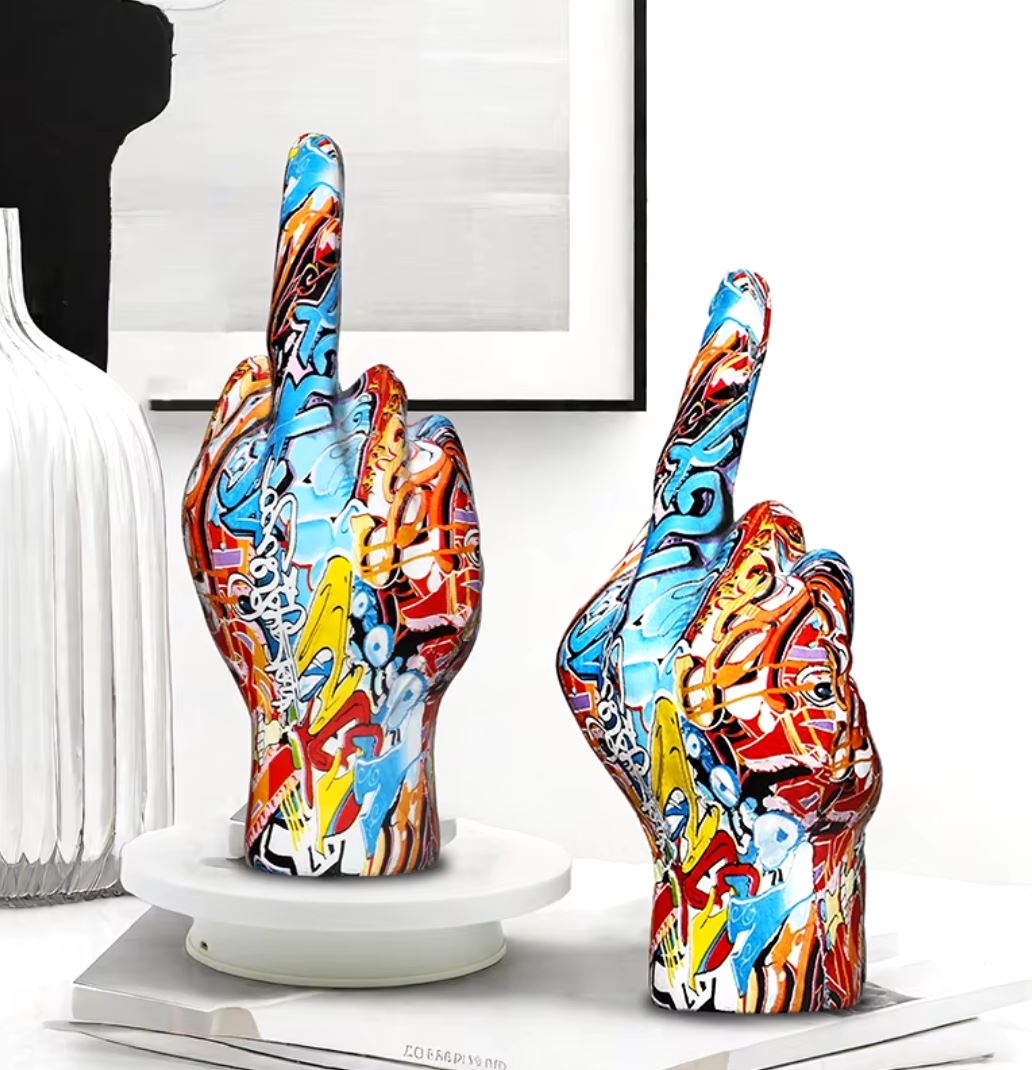 Middle Finger Hand Statue 19 cm