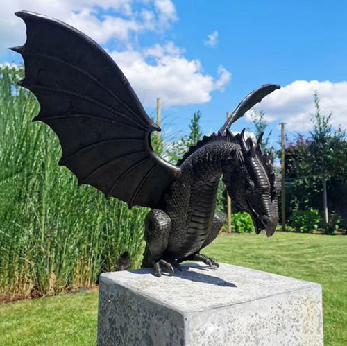 Dragon Statue in Resin for Outdoor/Garden - Fountain-Compatible - 30 cm