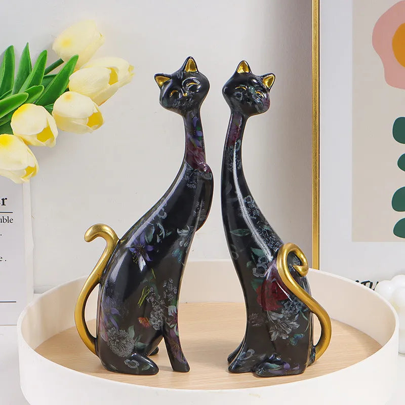 Nordic Cat Sculptures - Set of 2