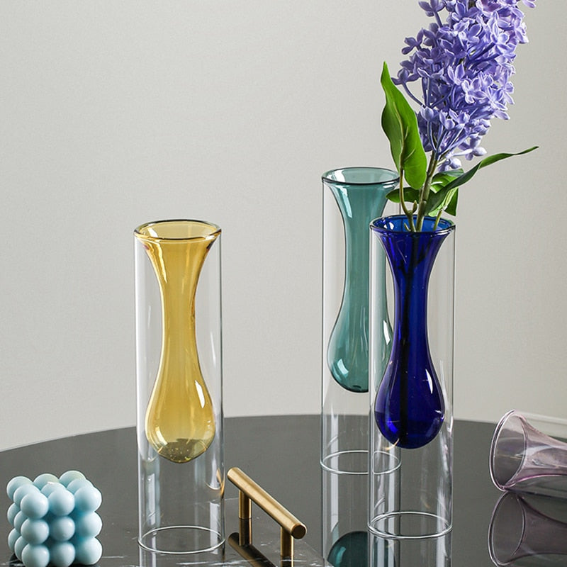 Nordic Dual Color Transparent Vase