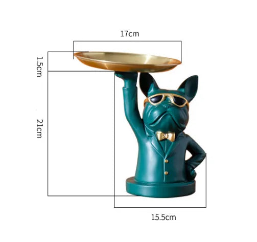 Bulldog Sculpture Table Tray and Piggy Bank