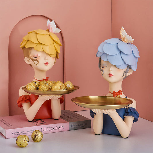 Nordic Butterflies Girl Candy Tray