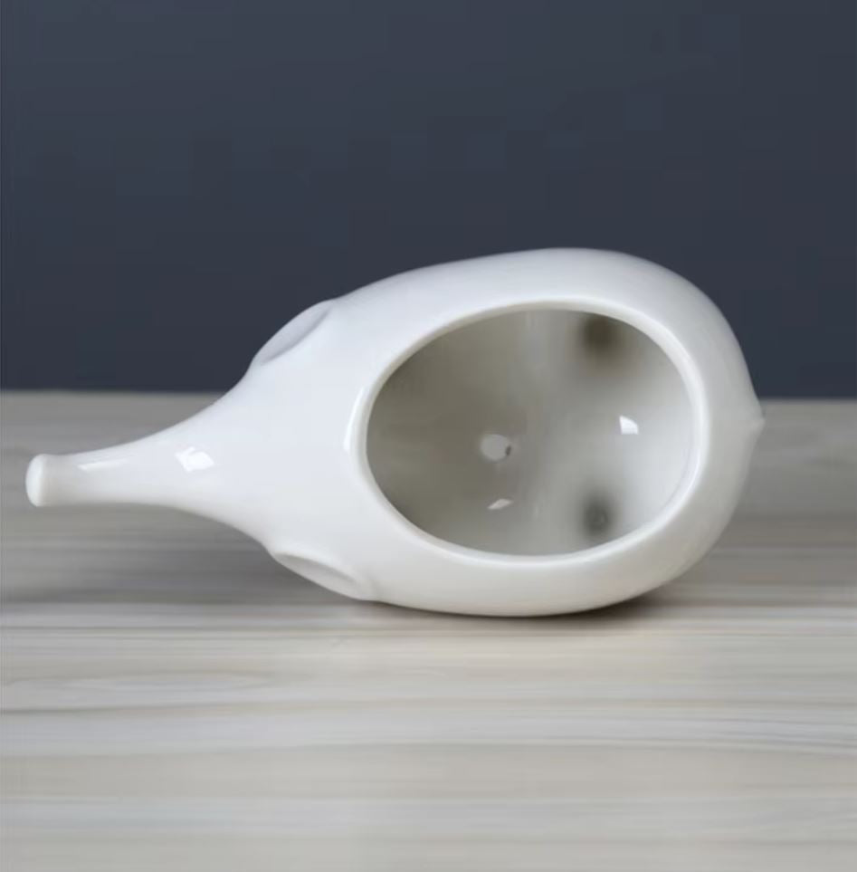 Porcelain Elephant Flower Pot Statue