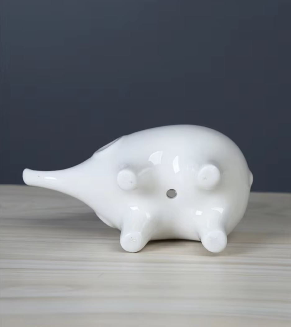 Porcelain Elephant Flower Pot Statue