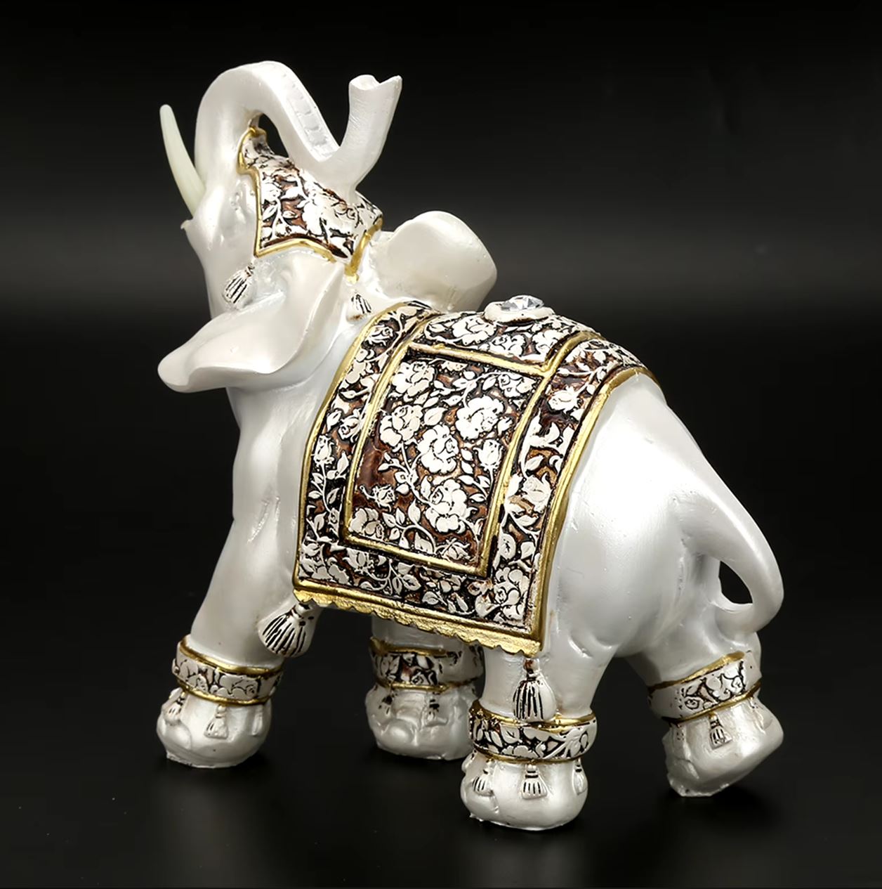 White Porcelain Elephant Statue 14 cm