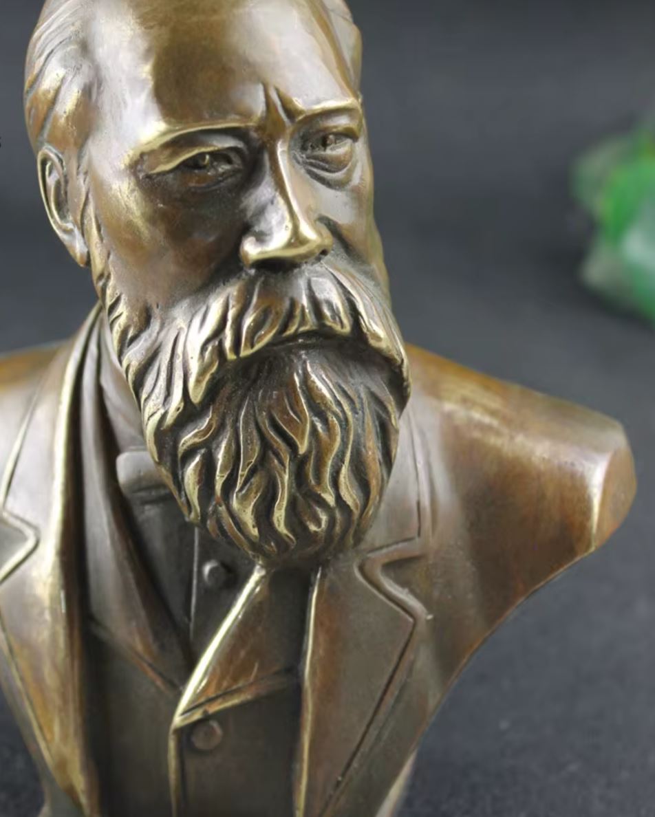 Friedrich Engels Brass Bust Statue 16 cm