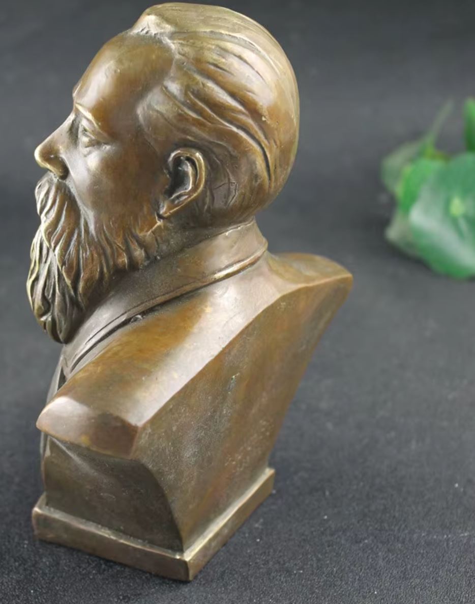 Friedrich Engels Brass Bust Statue 16 cm