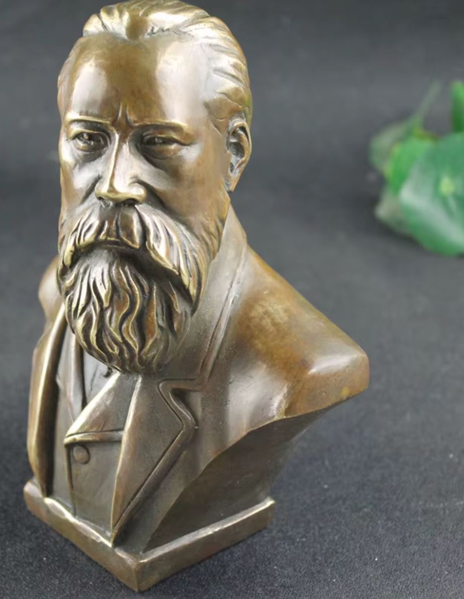 Friedrich Engels Brass Bust Statue 16 cm