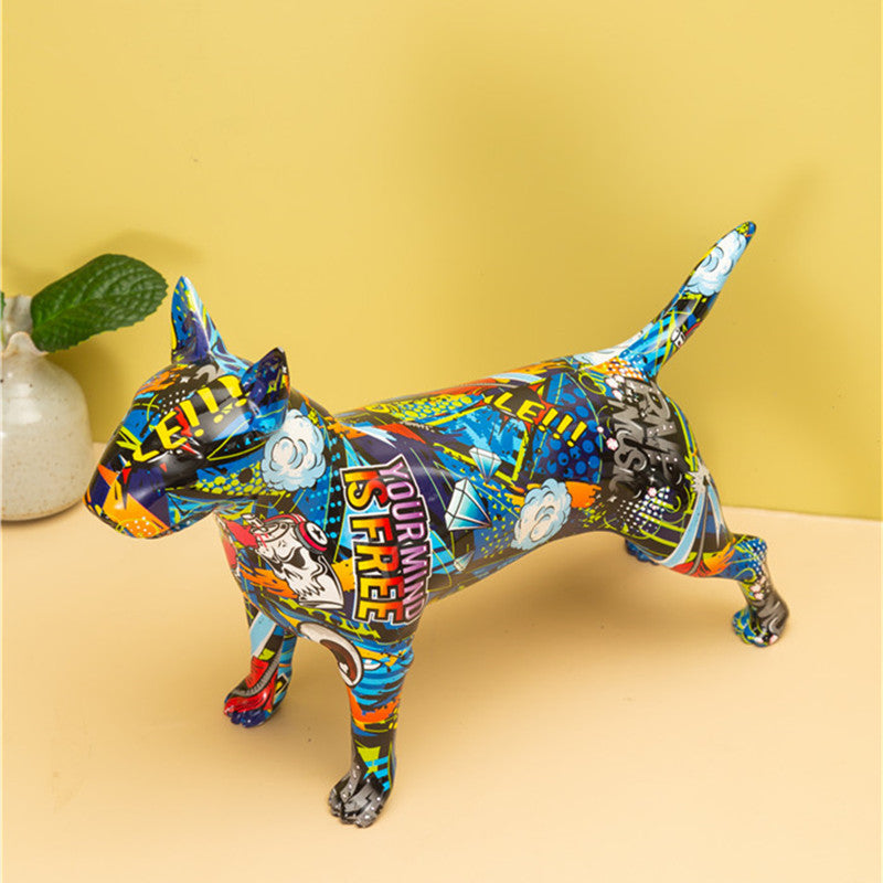 Graffiti Bull Terrier Statuette