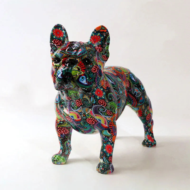American Bully Graffiti Painted Statue