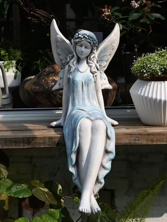Seated Fairy Statue for Outdoors 62 cm