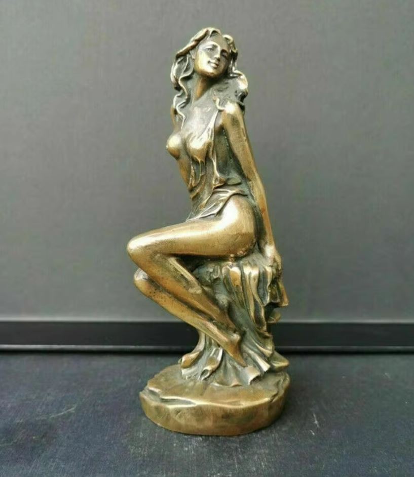 Nude Woman Statue in Metal 15 cm