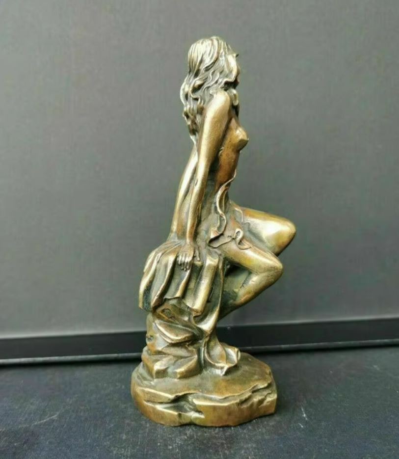 Nude Woman Statue in Metal 15 cm