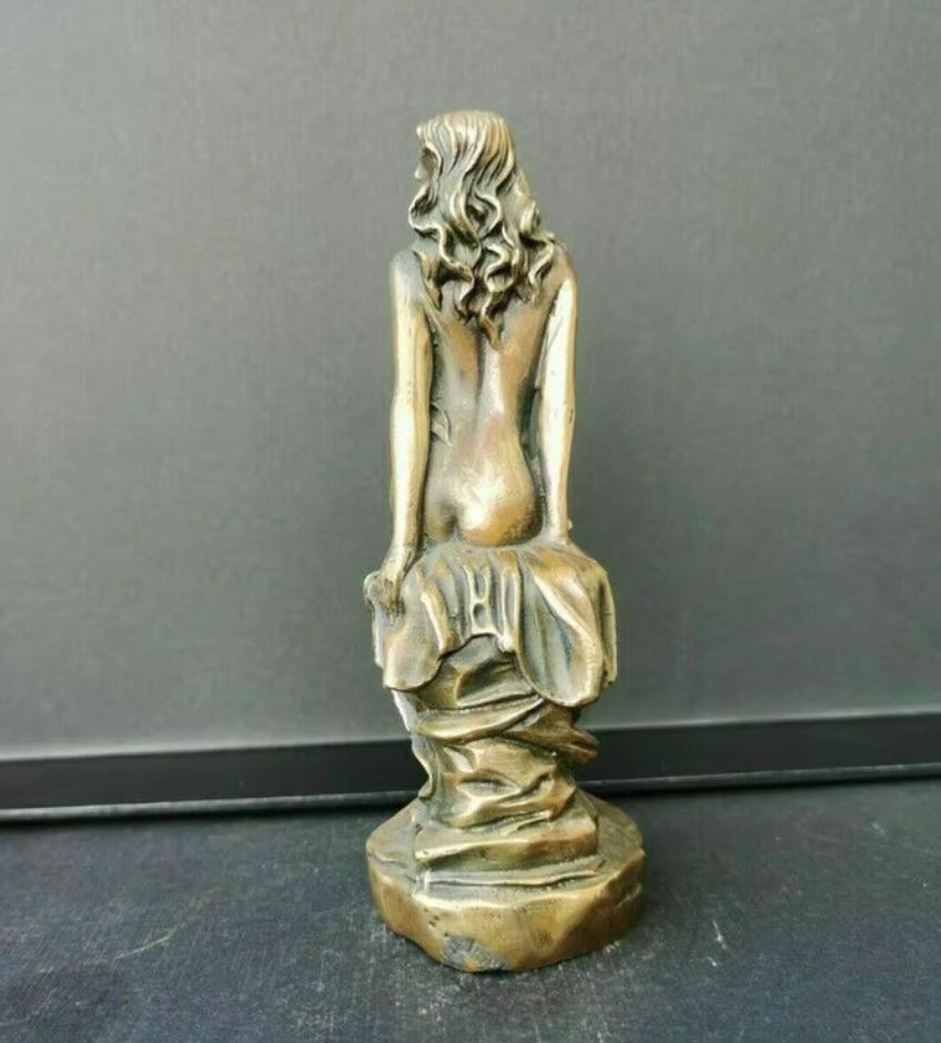 Nude Woman Statue in Metal 15 cm