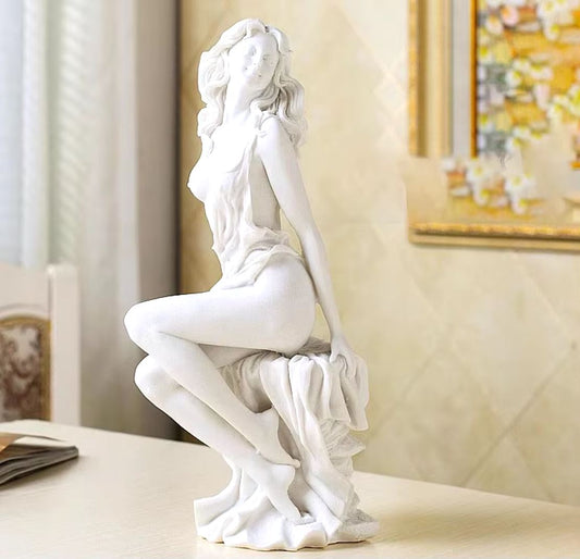 Seated Nude Woman Statue 31 cm